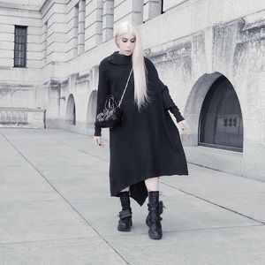 Marigold Shadows asymmetrical scarf dress